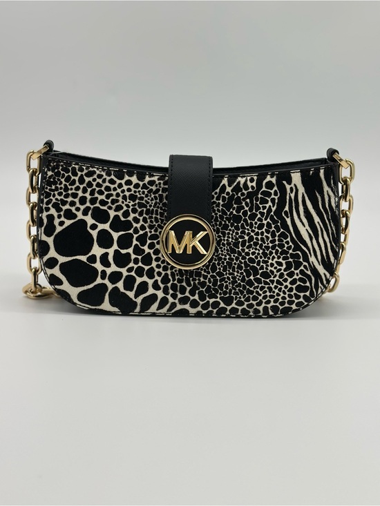 Michael Kors Handbags - Michael Kors Black & White Animal-Print Chain Crossbody